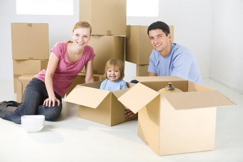 Moving team preparing items safely for a Greenford van service