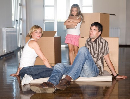 Household furniture prepared for a move in Greenford